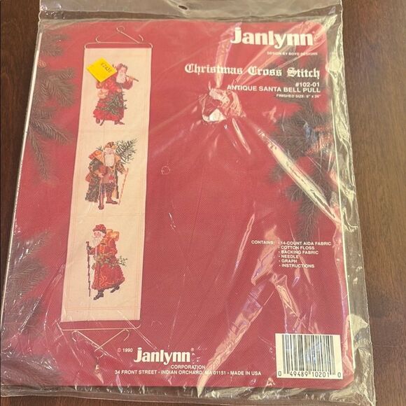 Janlynn Antique Santa Bell Pull Cross Stitch Kit - Picture 1 of 5